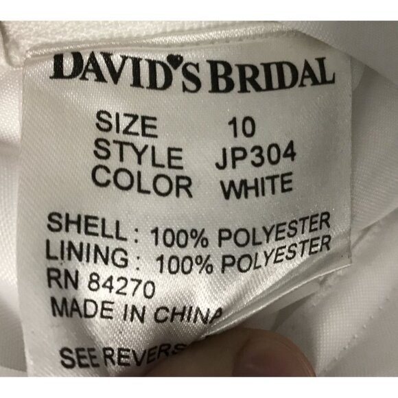 Davids Bridal White Strapless Beaded Wedding Dress W/ Train Size 10  $499 - Picture 4 of 13